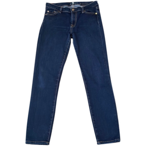 7 For All Mankind the Skinny Dark Indigo Wash Denim Jeans Womens Size 27